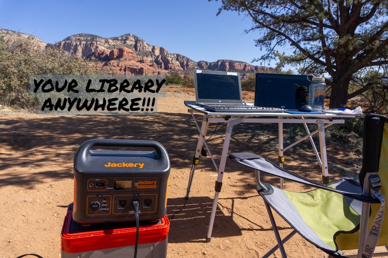 laptops set up off-grid with downloaded emergency medical resources